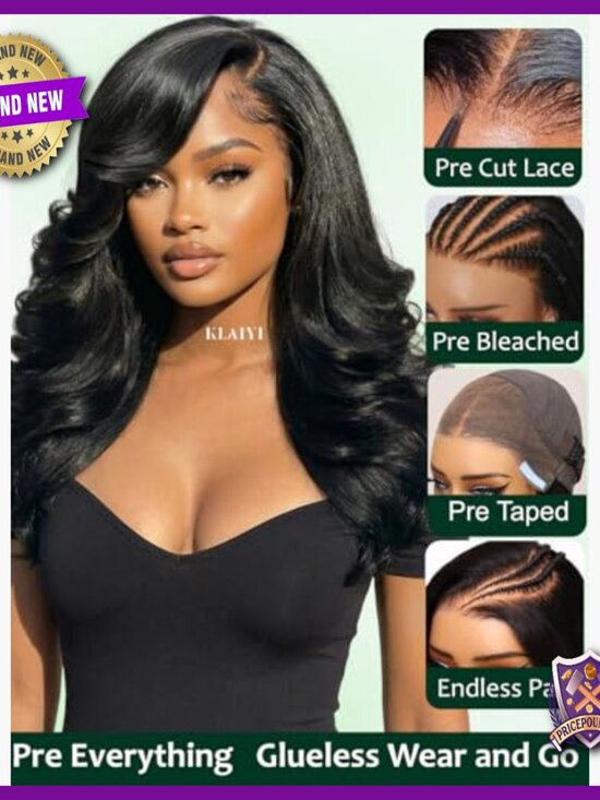 Human Hair Lace Front Wig Glueless 26 Inch Body Wave Pre Plucked